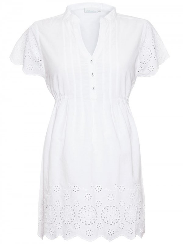 White Embroidered Maternity Blouse