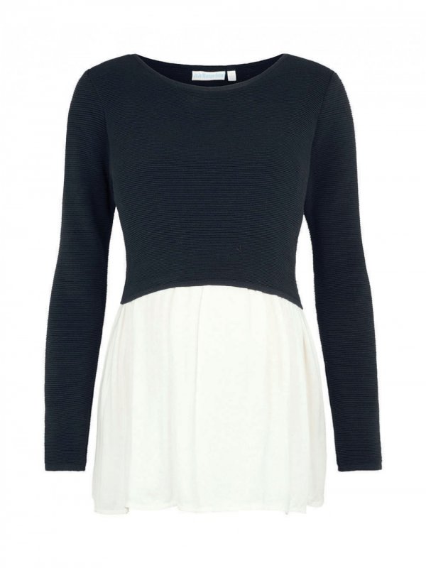 Navy Maternity & Nursing Shirt Jumper