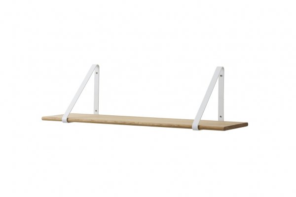OAK SHELF WITH WHITE HANGERS