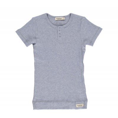 SLEEVE TEE IN BLUE MELANGE